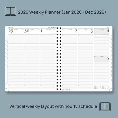 POPRUN 2026 Planner with Hourly Schedule, Vertical Layout - Image 3