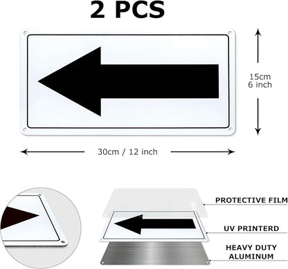 Black Arrow Sign Aluminum 10 x 5 Inch Heavy Duty Metal Waterproof Reflective - Image 6