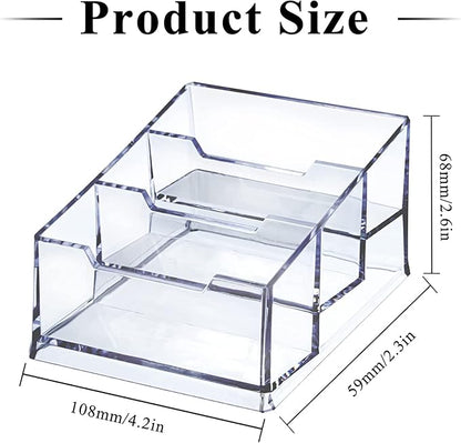 Meschett 3 Pack Clear Acrylic Business Card Holder, 3 Tier Premium Acrylic - Image 2