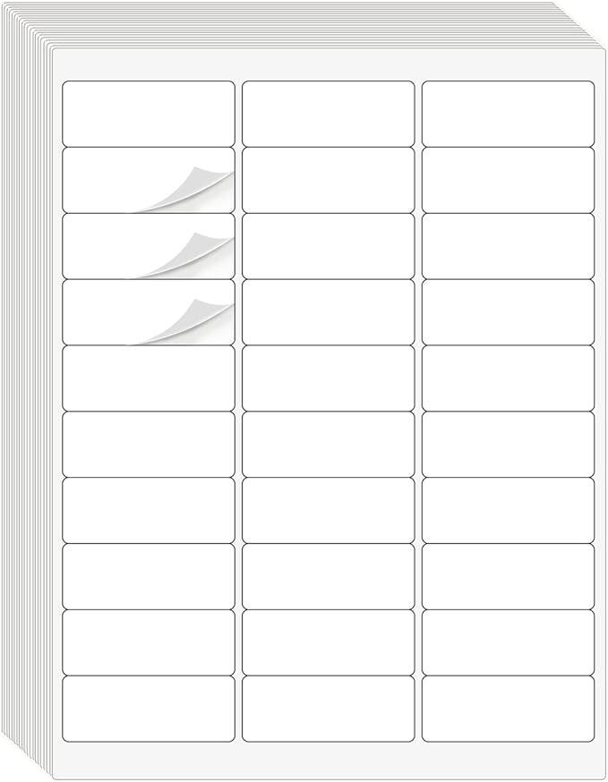 1" x 2-5/8" Address Labels 1500 Labels Sticker Paper by Batrical