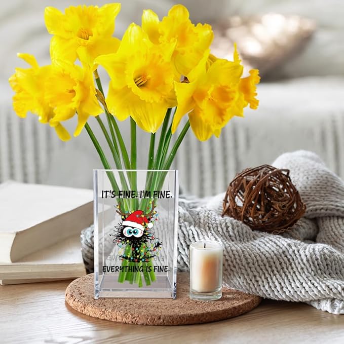 Vgrti It's Fine I'm Fine Acrylic Cosmetic Pencil Pen Holder Cup, Funny Black - Image 5