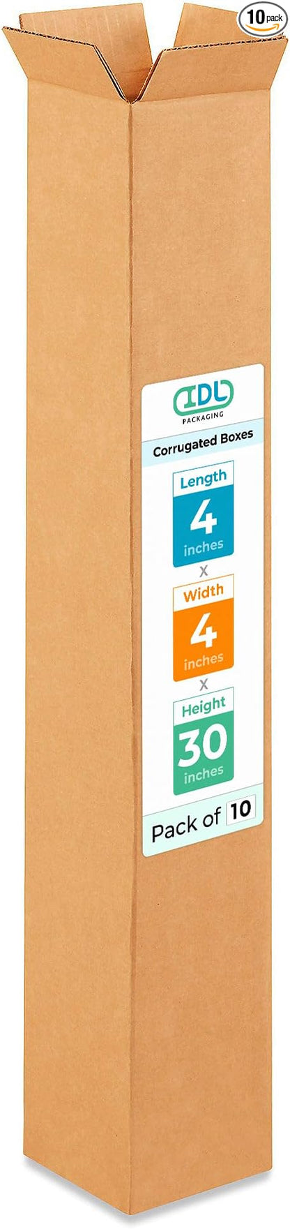 Tall Moving & Shipping Boxes 4x4x30 inches by IDLPackaging