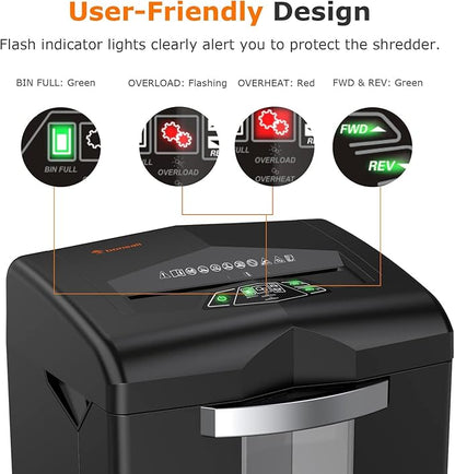 Bonsaii Heavy Duty Paper Shredder, 20 Sheet 40 Mins Large Office Crosscut - Image 5