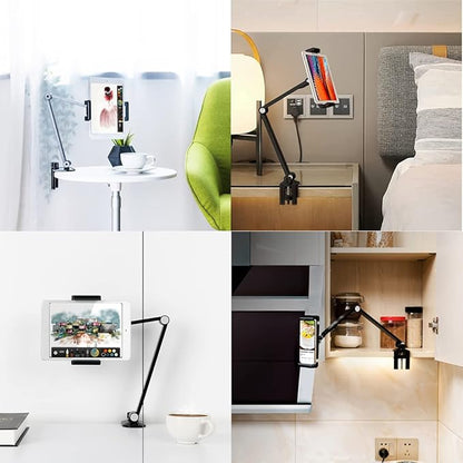 iPad Desk Mount, Adjustable Tablet Holder Clamp, 360 degree Rotation, Sturdy - Image 2