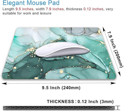 IMAYONDIA Turquoise Marble Mousepad, Computer Mouse Pad Teal, Luxury Swirl Mice - Image 2