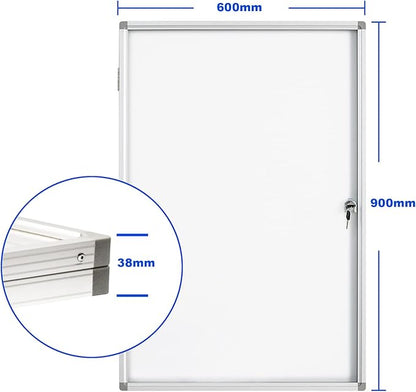 BIBOC 36x24 Inches Lockable Bulletin Boards White Board Frame Enclosed Display - Image 3