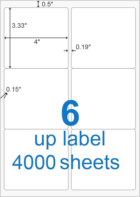 BESTEASY 3 1/3" x 4" Labels Shipping Labels by BESTEASYLABELPRINTER
