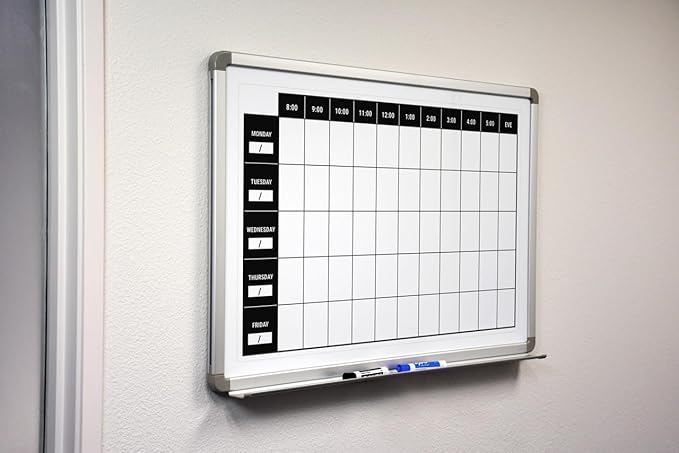 Work Week Dry-Erase Scheduling Whiteboard 36" x 24" - Image 2