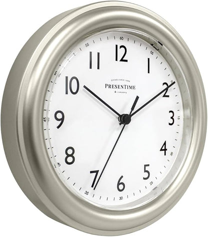 Presentime & Co. 8.5" Modern Farmhouse Essential Wall Clock, Silent Non Ticking - Image 4
