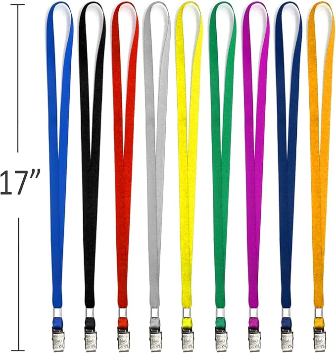 Beebel Purple Lanyards 100 Pack Nylon Flat Badge Lanyard - Image 2