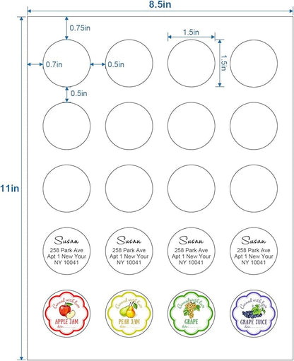 Methdic 1.5" Diameter High Visibility Printable Round Labels，Matte White，600 - Image 2