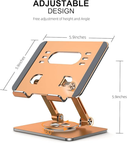Tablet Stand Holder with Thickened 360°Rotating Base Dual Rod Adjustable - Image 4