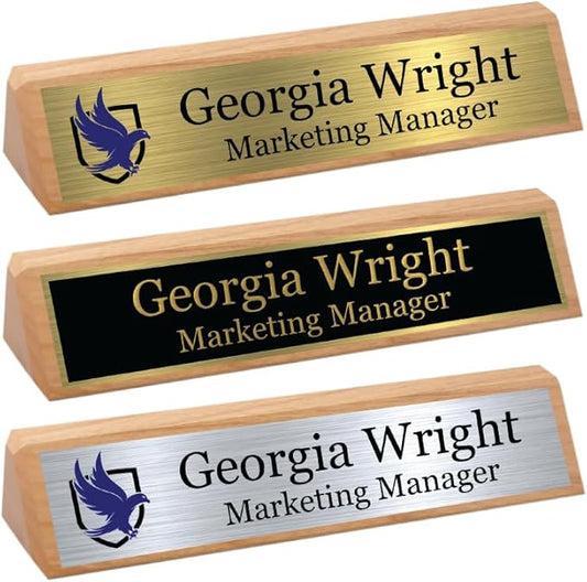 Custom Desk Wedge Name Plate by GemAwards