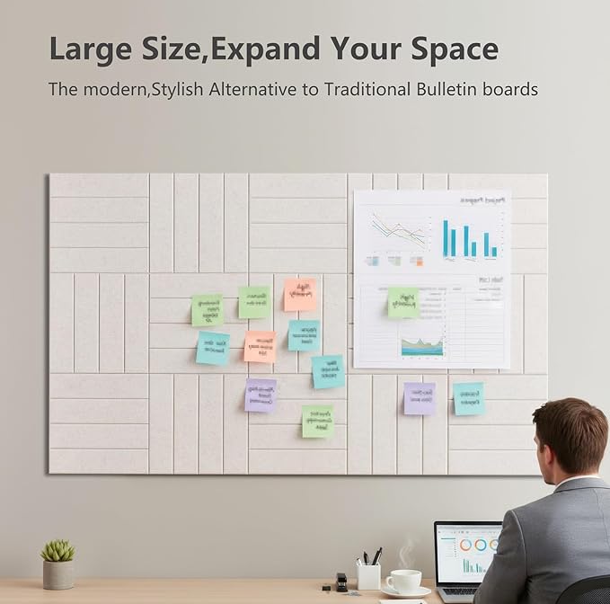 G Gamit Large Felt Wall Tiles Bulletin Board, Large Cork Board Alternative - Image 4
