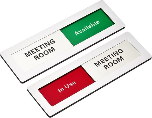 PATIKIL Office Door Signs, Meeting Room Available in Use Sign Acrylic by PATIKIL
