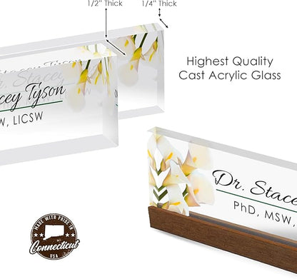 Artblox Personalized Office Desk Name Plate and Business Card Holder | Clear - Image 8