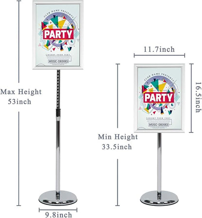 VAIIGO Pedestal Poster Stand, Adjustable Aluminum 11 x 17 Floor Standing Holder - Image 3