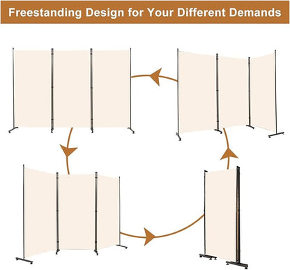 Room Divider 6FT Folding Privacy Screens, 3 Panel Partition Room Dividers - Image 5