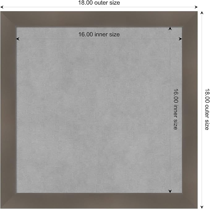 Amanti Art Grey Framed Magnetic Board 18x18 Small Vision Board - Image 3