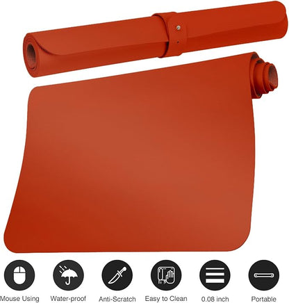 Boutilon Leather Desk Pad Protector, Non-Slip Mouse Pad, Laptop Desk Pad - Image 3