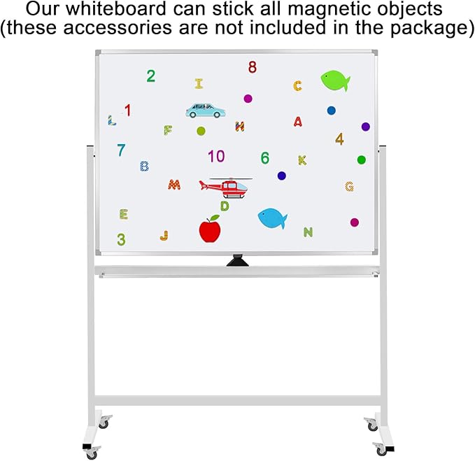 Max-officoo Mobile Whiteboard Magnet Dry Erase Board on Wheels Double-Sided - Image 8
