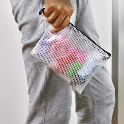 Oaimyy-11 x 14"-18 Pcs-Plastic Mesh Zipper Pouch Document Folders Bag Zip File - Image 9