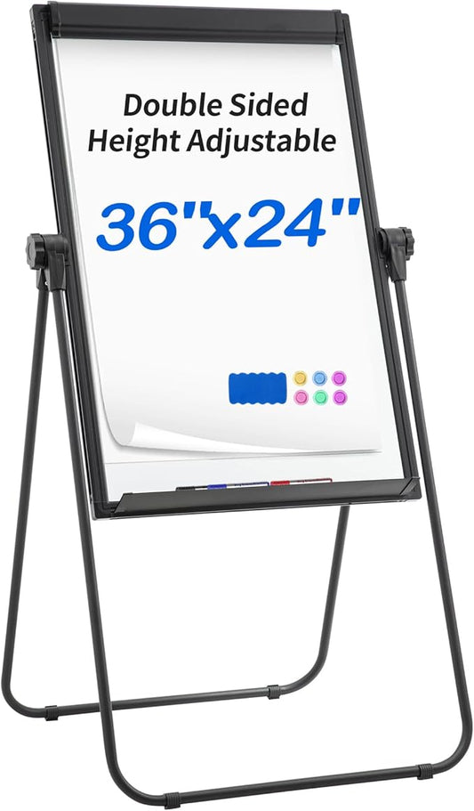 DexBoard U-Stand Whiteboard Easel-36x24 inches Double Sided Magnetic Dry Erase by DexBoard