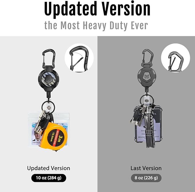 MNGARISTA Upgraded Version Retractable Keychain, 10 OZ Retraction, 31.5" - Image 3