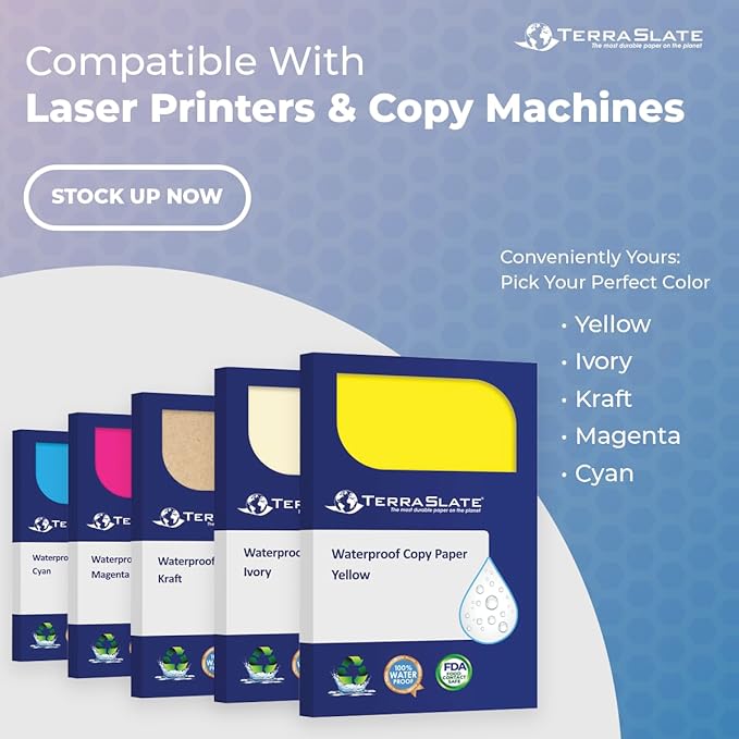 TerraSlate Waterproof Paper, Rip-Proof Colored Paper, 25 Sheets, 8 Mil - Image 7