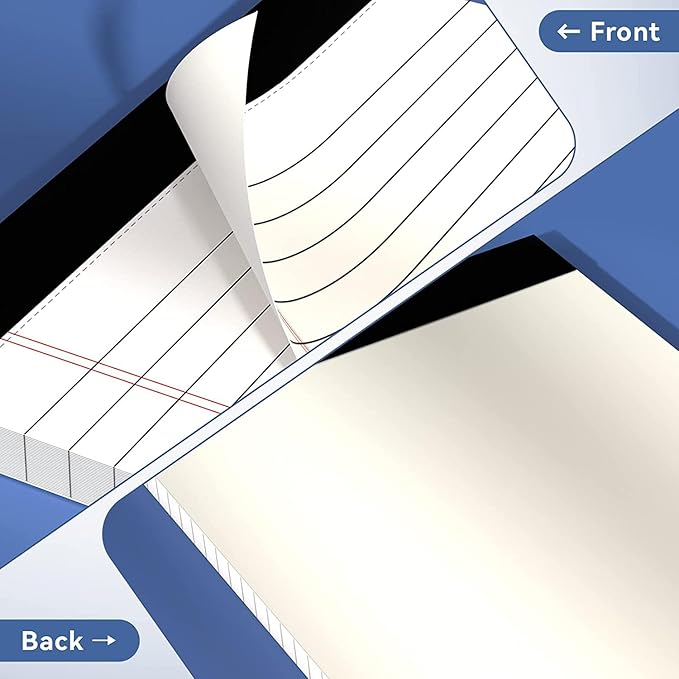 Nichela 5" x 8" Note Pads 6 Pack of Legal Pads 30 Sheets Notepad College Ruled - Image 3