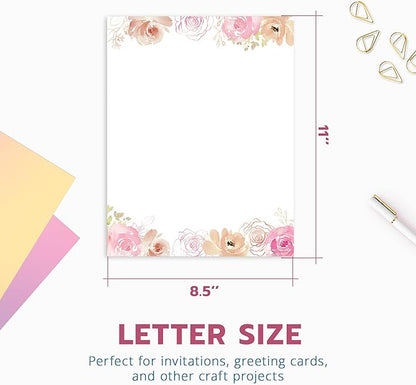 THiNKABLE Floral Stationery Paper, 50 Sheets, Decorative, Writing Paper - Image 5
