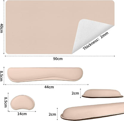 Bloss Leather Desk Pad and Keyboard Wrist Rest, Large Mouse Pad + Keyboard - Image 3