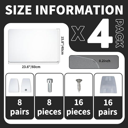 GOOFCXO 4 Pcs Desk Divider Privacy Panel 23.6 x 15.8 Inch Counter Desk Acrylic - Image 2