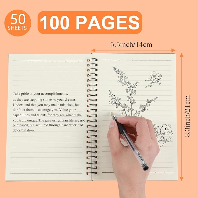 Yahenda 72 Pcs Spiral Notebook Bulk A5 Journal Lined 8.3'' x 5.5'' Writing - Image 3