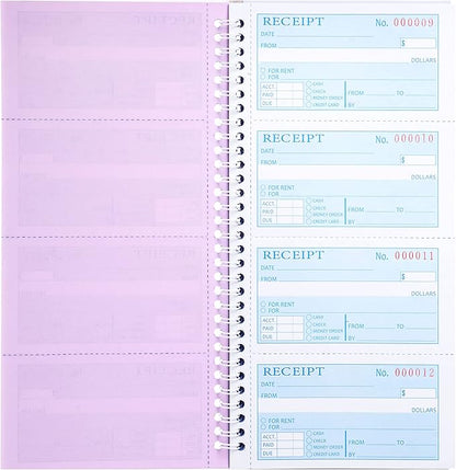 Receipt Books with Carbon Copies, Money and Rent Receipt Book, 3-Part Carbonless - Image 4
