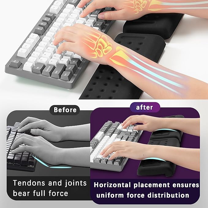 Pack of 2 L-Shaped Wrist Rest Keyboard, Memory Foam Arm Rest Desk, Ergonomic - Image 8