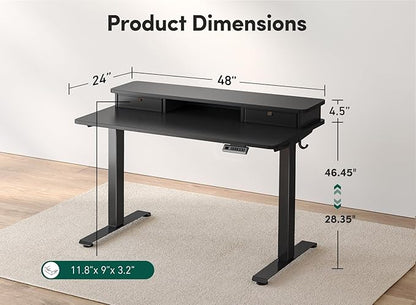 FEZIBO 48 x 24 Inch Height Adjustable Electric Standing Desk - Image 3