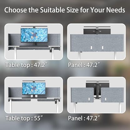 ERGO COLLECT Desk Privacy Panel, 2-in-1 Adjustable Acoustic Desktop Partition - Image 4
