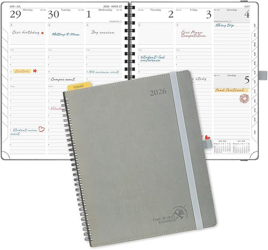 POPRUN 2026 Planner with Hourly Schedule, Vertical Layout by POPRUN