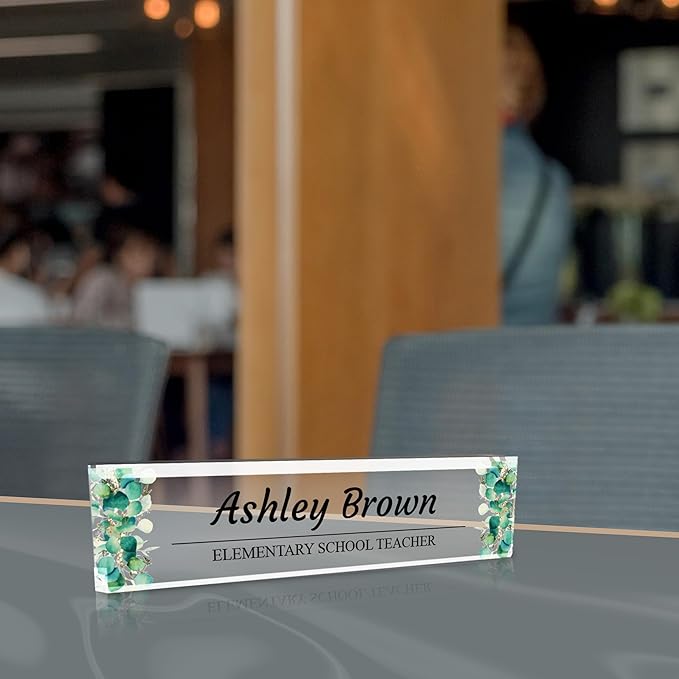 Signs ByLITA Floral Pattern Customized Nameplate | Eucalyptus Personalized Full - Image 4