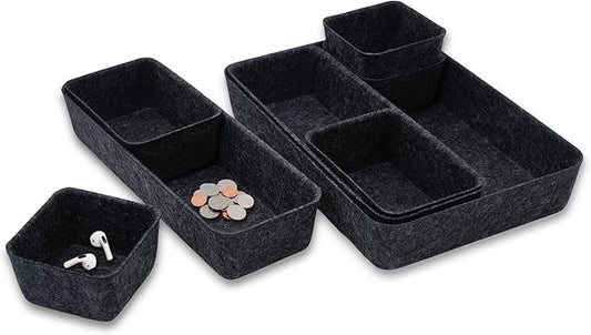Welaxy Desk Drawer Organizer Tray, 8-Piece Shallow Felt Office Storage by Welaxy
