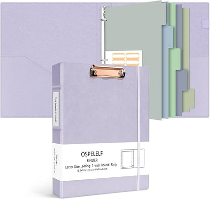 Ospelelf 3 Ring Binder 1 Inch Vintage Hardcover, Leather Organizer by OspelelfOfficeSupplies