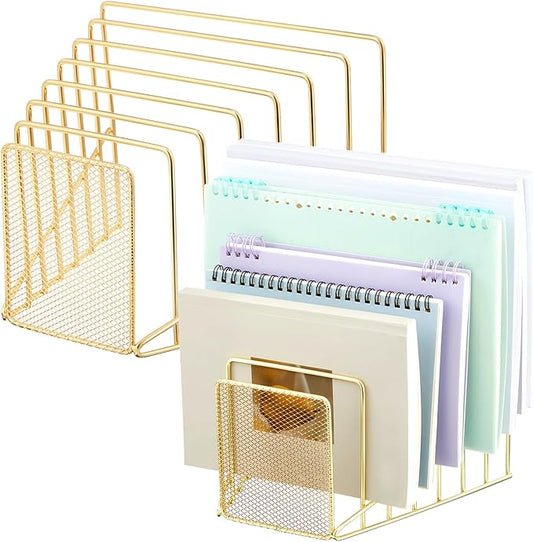 2 Pcs 7 Section Incline File Sorter Metal Wire Mesh File Rack by Chivertion