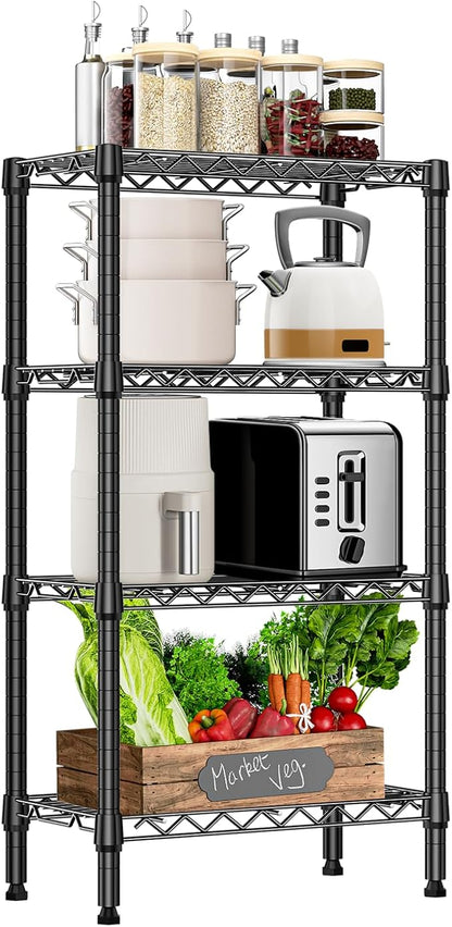 M MZG 1000 lbs 4 Tier Shelf Metal Storage Shelves Wire Rack Closet Organizers by MEIGAOPLASTICANDMETALHKCOLIMITED