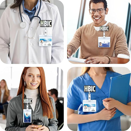 HBIC Funny Badge Reel | Retractable ID Card Sarcasm Badge Holder | Name Tag - Image 3