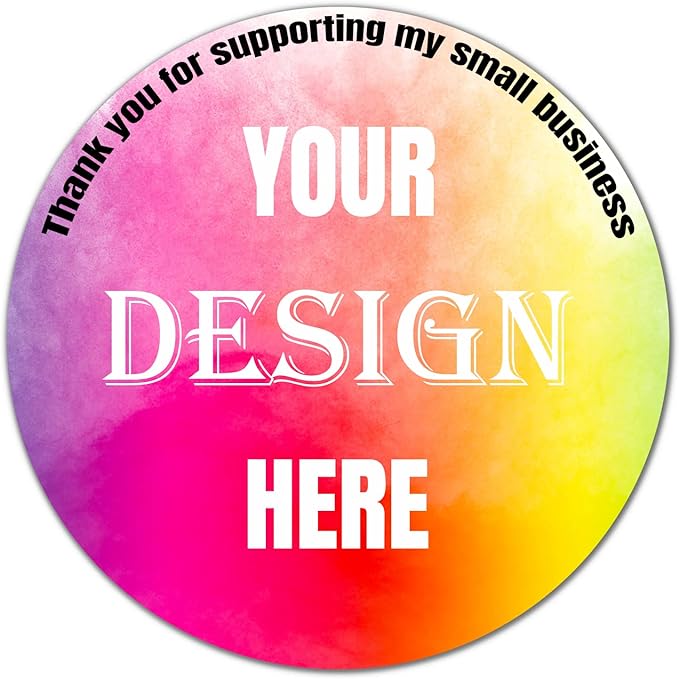 Custom 100-500 Stickers with Any Image Logo and Text. Personalized Labels by LAUKIYE