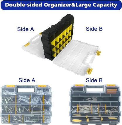 Double Side Tool Box Organizer, Hardware Storage Box, Portable Small Parts - Image 6