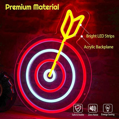 Dart Board Neon Sign for Adult Kids, Dart Target Neon Led Signs, Funny Decor - Image 2