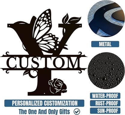 Personalized Custom Letter Name metal Signs, Custom Black Letter Monogram Wall - Image 6