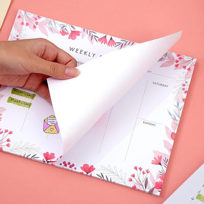 Weekly Planner Notepad Tear Off Set of 2 Weekly Calendar Pad 52 Undated To Do - Image 4
